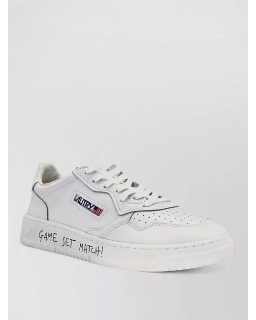 Autry Gray Medalist Low Top Leather Sneakers