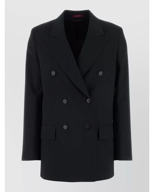 Gucci Black Wool Blazer Tailored Cut Button Detailing