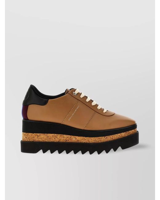 Stella McCartney Brown Sneak-Elyse Wedge Sneakers