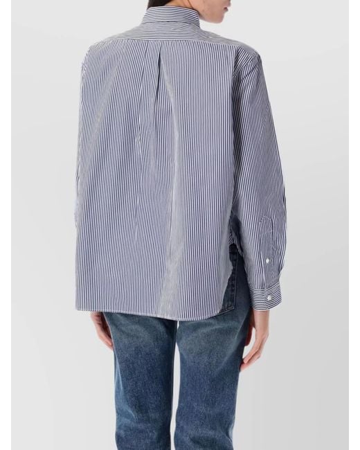 Polo Ralph Lauren Striped Collared Long Sleeve Shirt in Blue | Lyst UK
