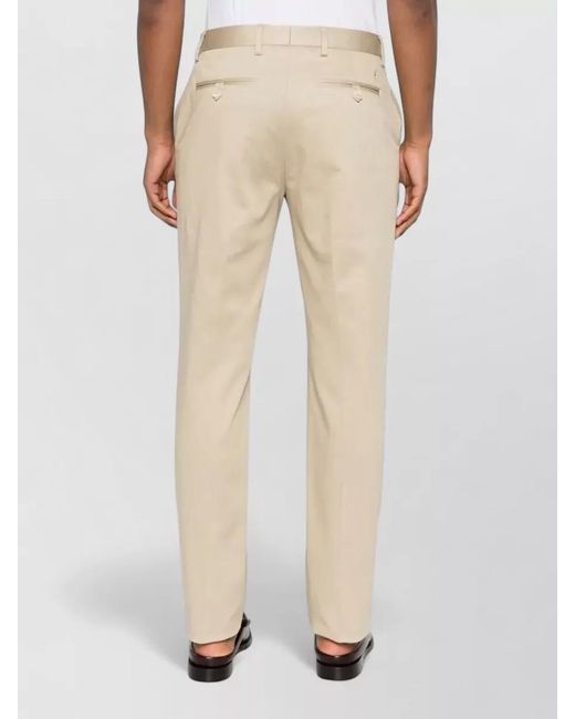 Etro Natural Roma Cotton Trousers Straight Leg Design for men
