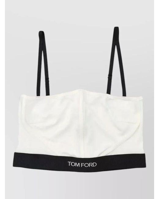 Tom Ford White Logo-Detail Underwire Bra