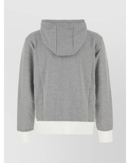 Thom Browne Gray Cotton Zip-Up Hoodie for men