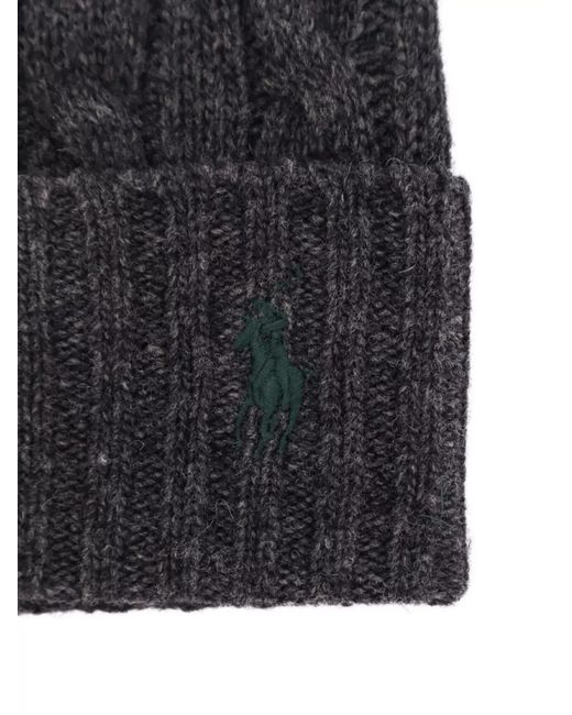 Polo Ralph Lauren Blue Cozy Cable Knit Hat With Ribbed Cuff for men