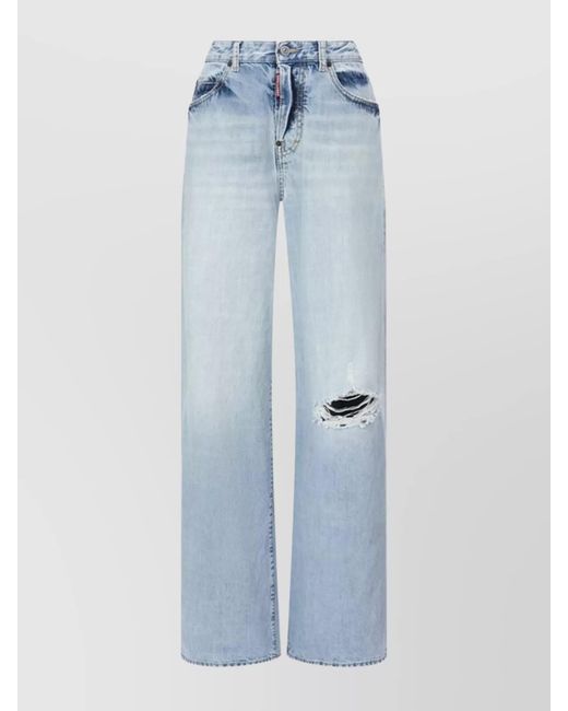 DSquared² Blue Denim Wide-Leg Trousers