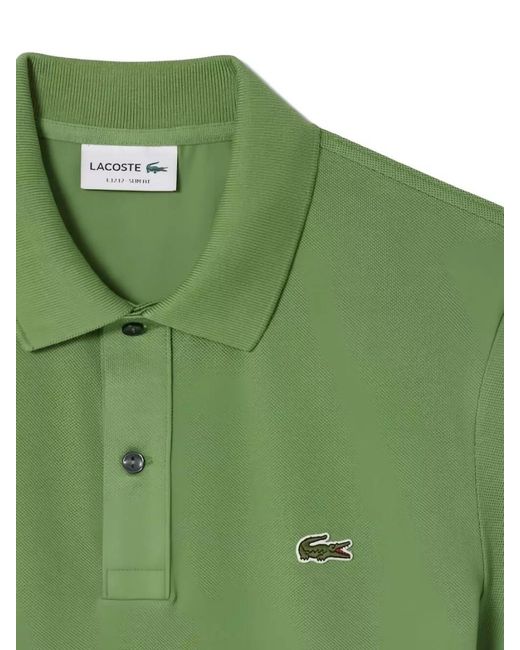 Lacoste Green Polo Shirt Short Sleeves Ribbed Collar for men
