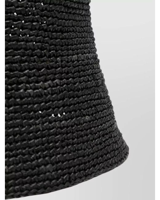 IBELIV Black Andao Bucket Hat Wide Brim Texture