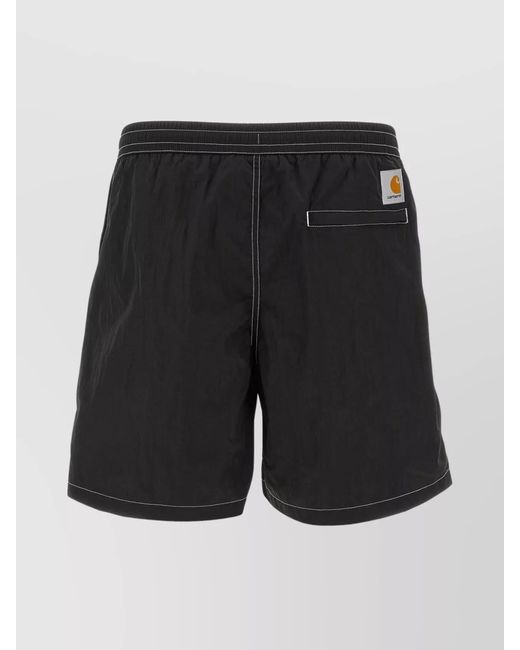 Carhartt Black 'Canby' Swimsuit With Pockets And Contrast Stitching for men