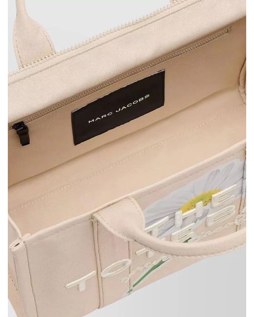 Marc Jacobs Natural Tote Bag Floral Print Dual Top Handles