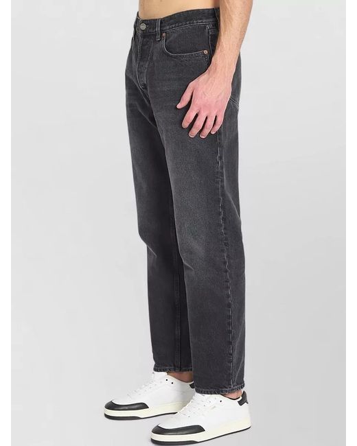 Saint Laurent Gray Denim Mid-Rise Straight-Leg Jeans for men