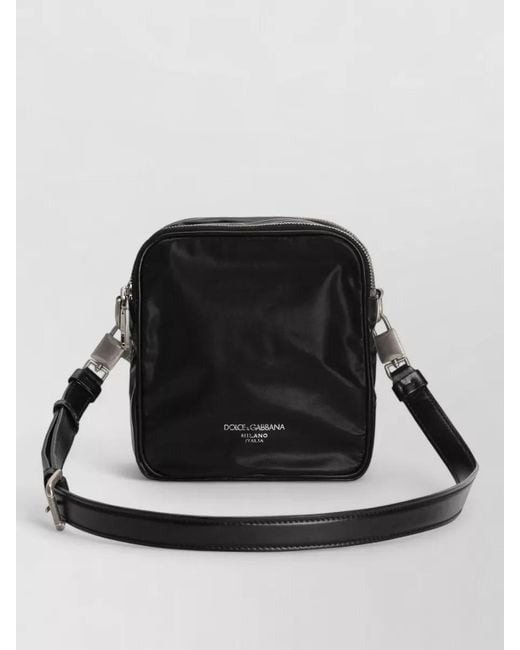 Dolce & Gabbana Black Leather Messenger Bag for men