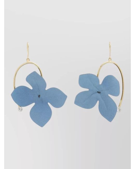Marni Blue Floral Petal Statement Drop Earrings