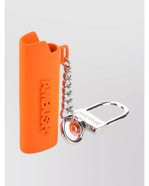 Ambush White Brass Keyring for men