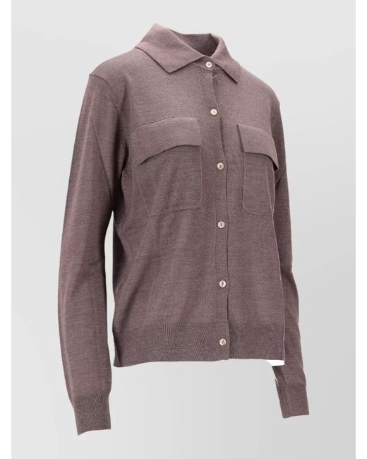 P.A.R.O.S.H. Purple Cashmere Wool Silk Cardigan