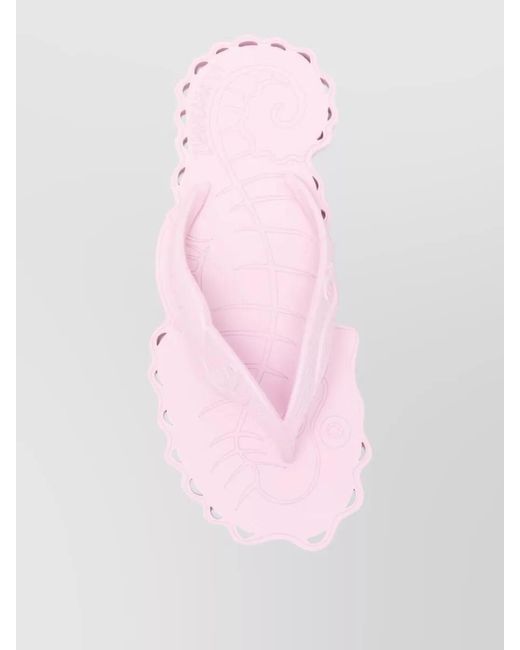 Zimmermann Pink Scalloped Thong Sandals Open Toe Design