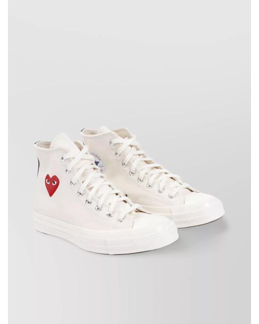 COMME DES GARÇONS PLAY White Cotton High-Top Sneakers