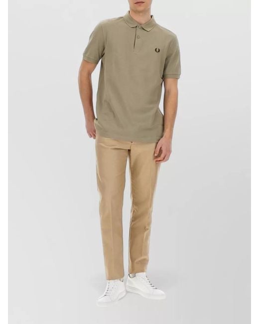 Fred Perry Natural Logo Polo Shirt Short Sleeve Collar for men