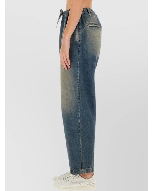 Moschino Blue Denim Wide-Leg Trousers