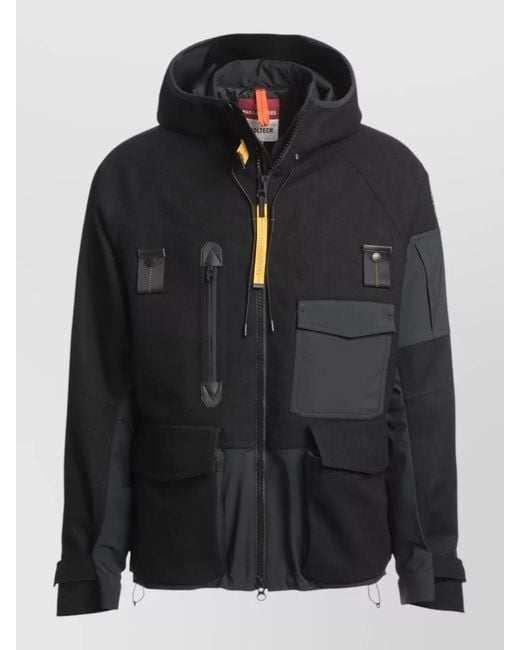 Parajumpers Black Wool-Blend Regular-Fit Hooded Ski Jacket for men