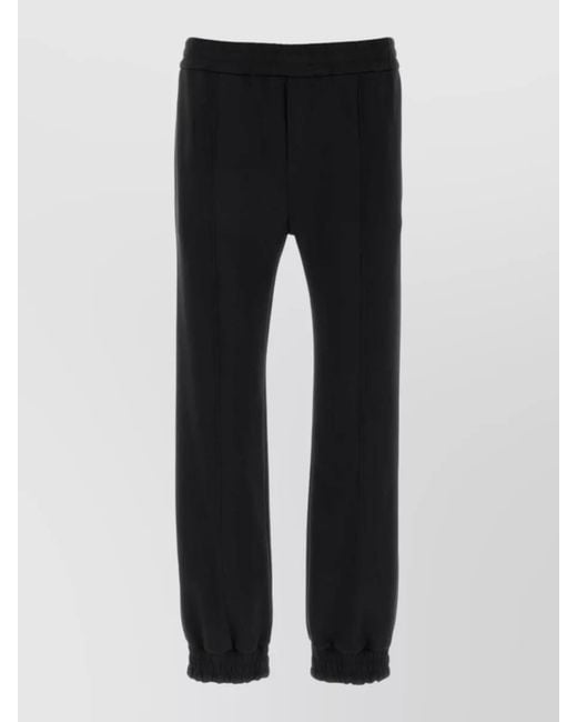 Valentino Garavani Black Jersey Joggers Elastic Waistband Cuffed Hem for men