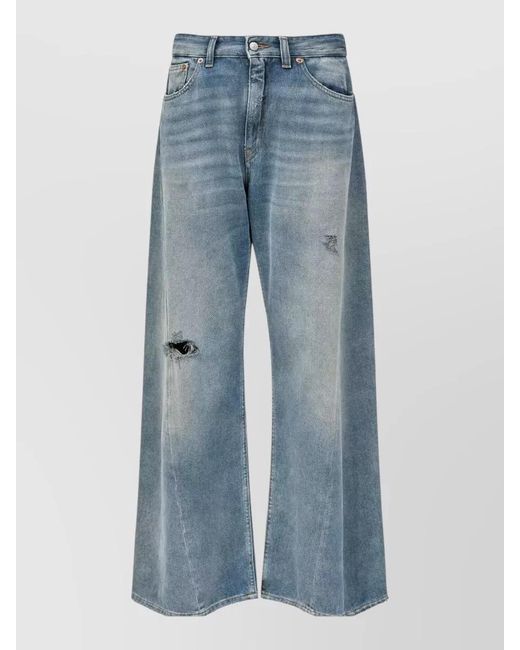 MM6 by Maison Margiela Blue Denim Wide-Leg Jeans