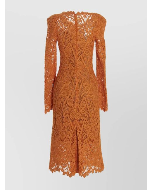 Ermanno Scervino Orange Macramé Lace Mini Dress