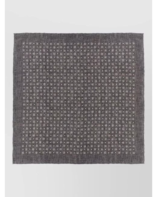 Brunello Cucinelli Gray Silk Clutch Bag Micro Pattern Scarf for men
