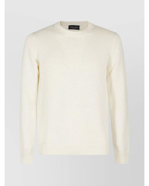 Roberto Collina Natural Merino Wool Crew-Neck Jumper for men