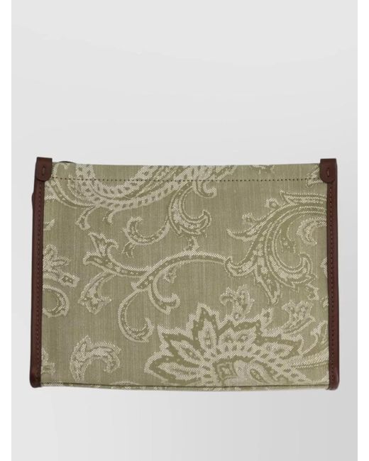 Etro Natural Paisley Pattern Cardholder Contrast Trim Design