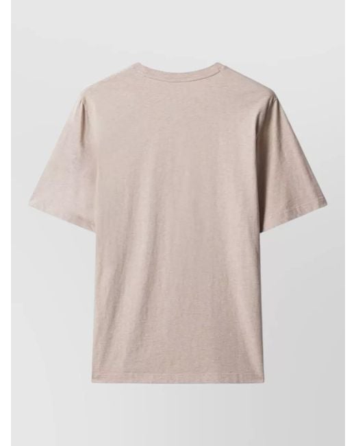 Maison Kitsuné Natural Organic Cotton Jersey Fox Head Patch Crew Neck T-Shirt for men