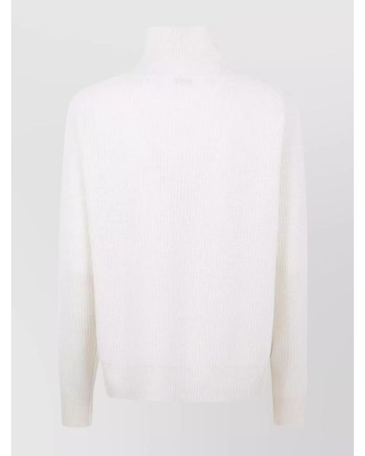 Brunello Cucinelli White Cashmere Turtleneck Jumper