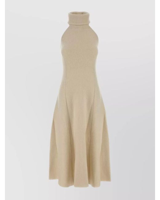 Magda Butrym Natural Cashmere Silk Wool Midi Dress