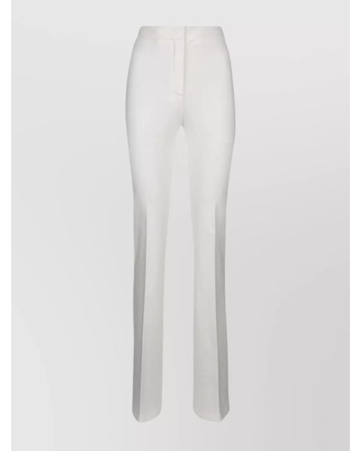 Pinko White High-Rise Flared Trousers