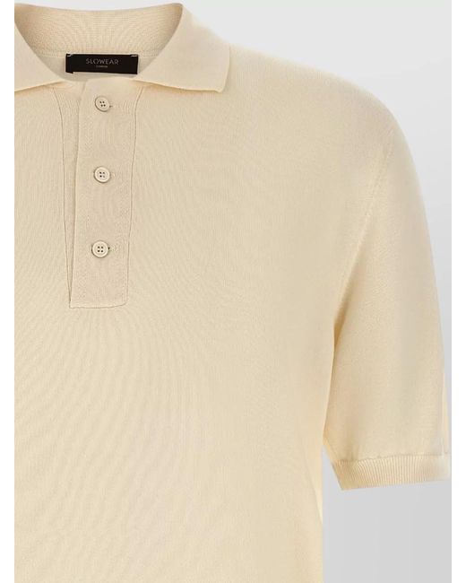 Zanone Natural Cotton Knit Polo Shirt for men