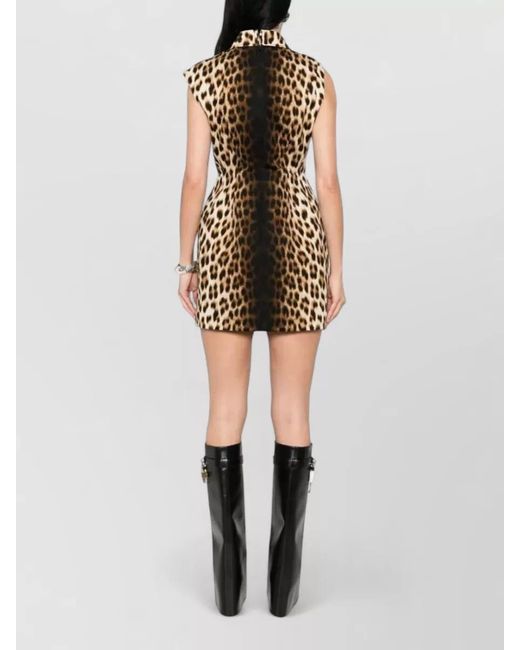 Sportmax Multicolor Animal Print Mini Dress Bow Pockets
