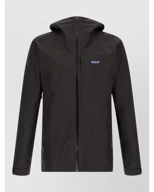 Patagonia Black Boulder Fork Hooded Jacket Adjustable Cuffs for men