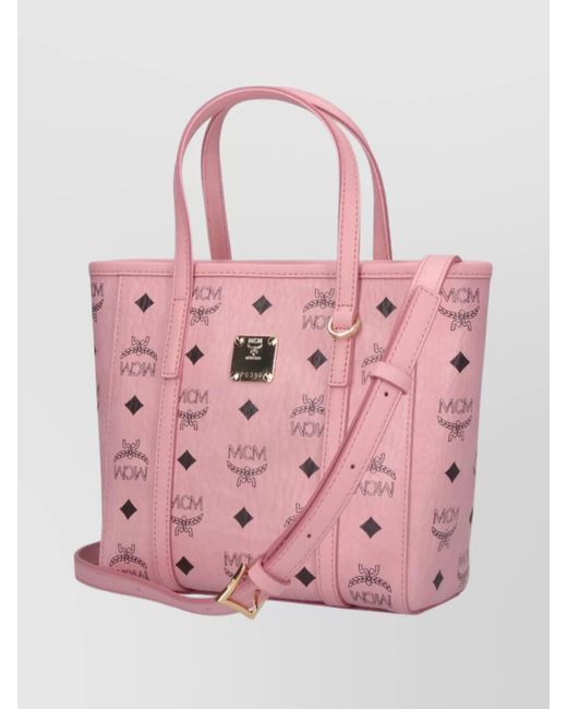 MCM Pink Toni Mini Leather Tote Bag