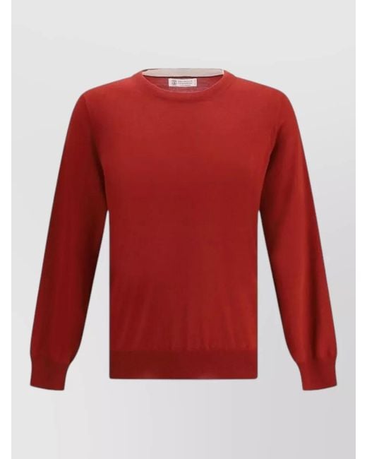 Brunello Cucinelli Red Wool Sweatshirt for men