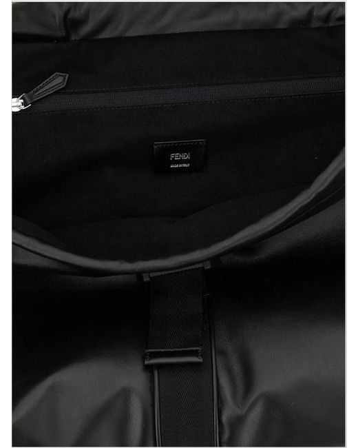 Fendi Black Leather Mamma Baguette Shoulder Bag for men