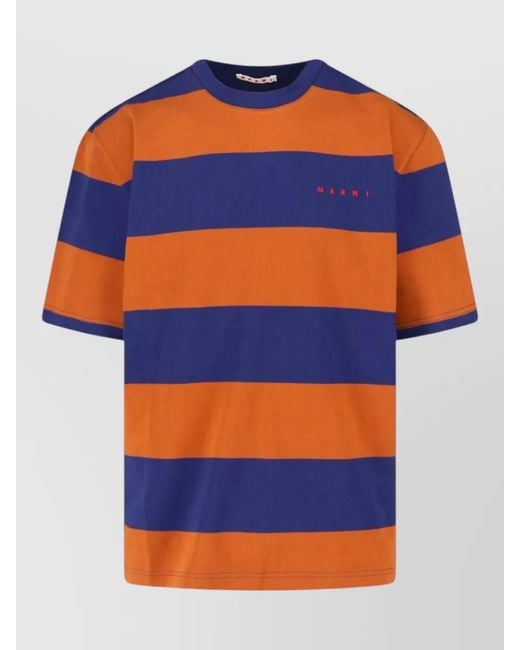Marni Blue Striped T-Shirt for men