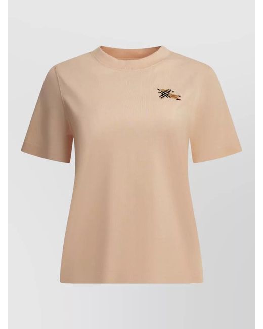 Burberry Natural Cotton Crew-Neck T-Shirt