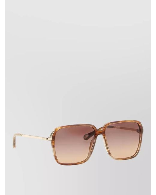 Chloé Pink 59 Square Frame Sunglasses Gradient Lenses