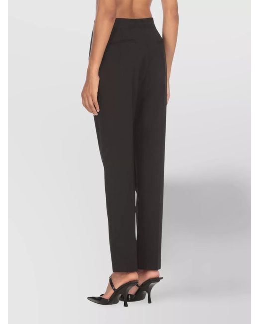 MSGM Black Wool Straight-Leg Trousers