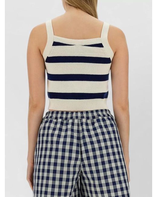 Baum und Pferdgarten Blue Celly Top Checked And Striped Pattern