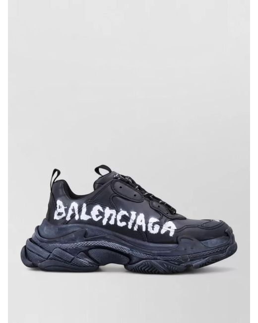 Balenciaga Blue Triple S Logo Sneakers Chunky Sole for men