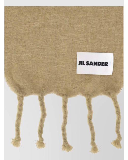 Jil Sander Metallic Mohair Blend Fringed Scarf for men
