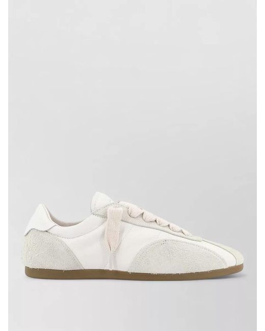 Represent White Leather Suede Lace Up Sneakers Logo Tongue for men
