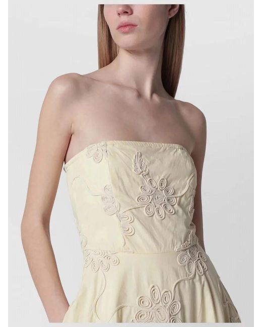 ROTATE BIRGER CHRISTENSEN Natural A Line Dress Ankle Length Spaghetti Straps