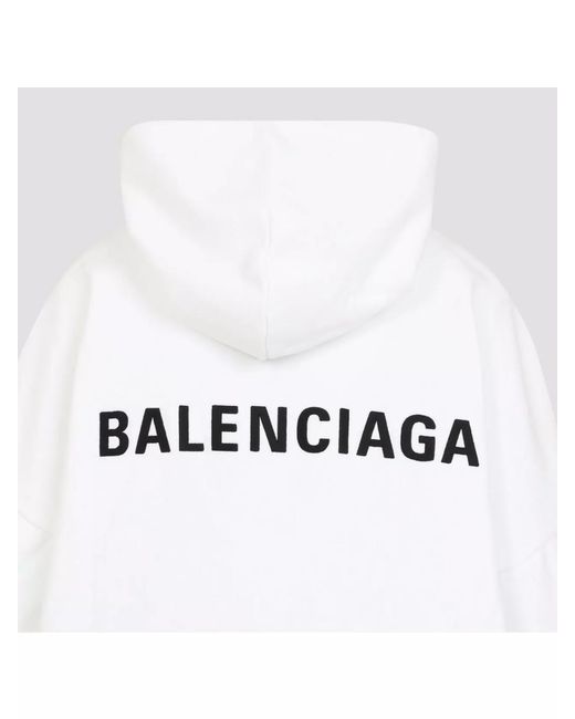 Balenciaga White Cropped Hoodie