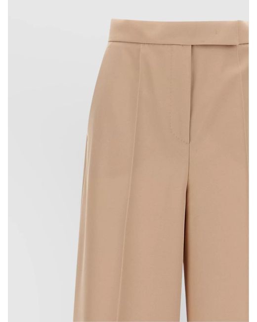 Max Mara Natural Virgin Wool Ninfa Wide-Leg Trousers